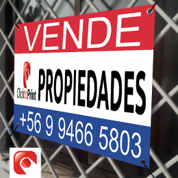 Letrero  (Venta / Arriendo) tela PVC 80X60 cms. + ojetillos en las 4 esquinas